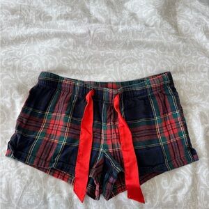 Plaid Women's Shorts with Red Accents